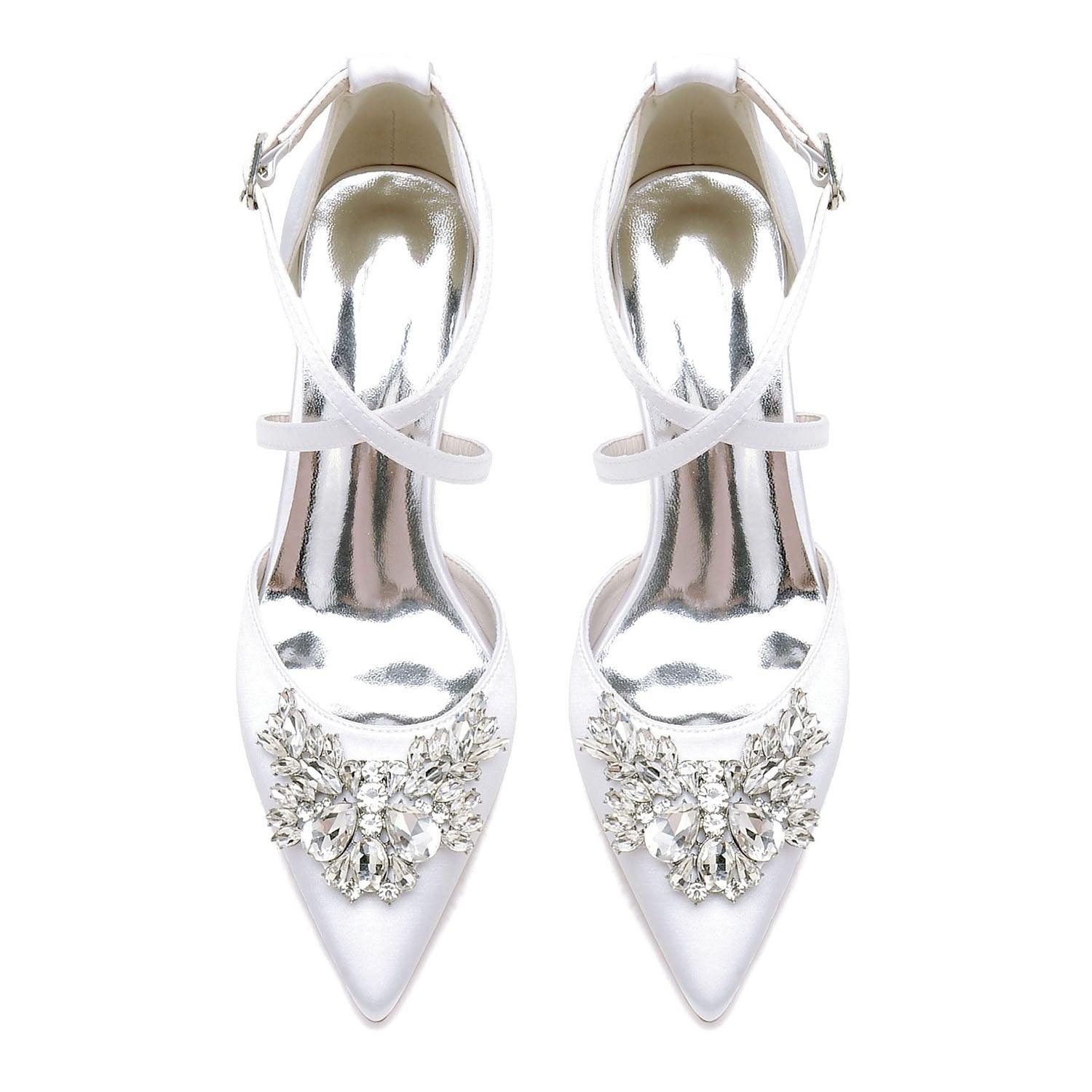 Chunky Heel 8.5cm Silk-Like Shoes CK0436 - COCOMELODY