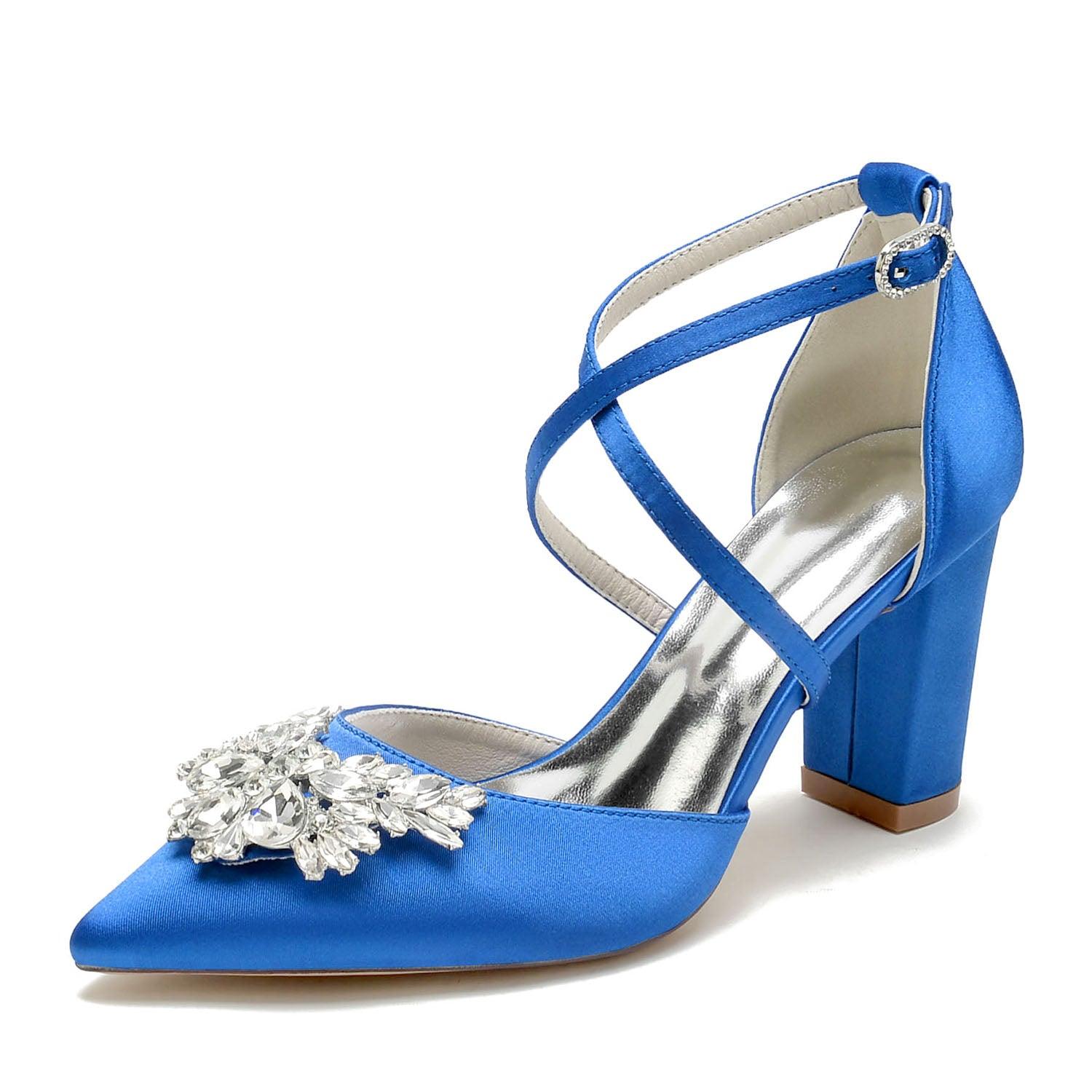 Chunky Heel 8.5cm Silk-Like Shoes CK0436 - COCOMELODY