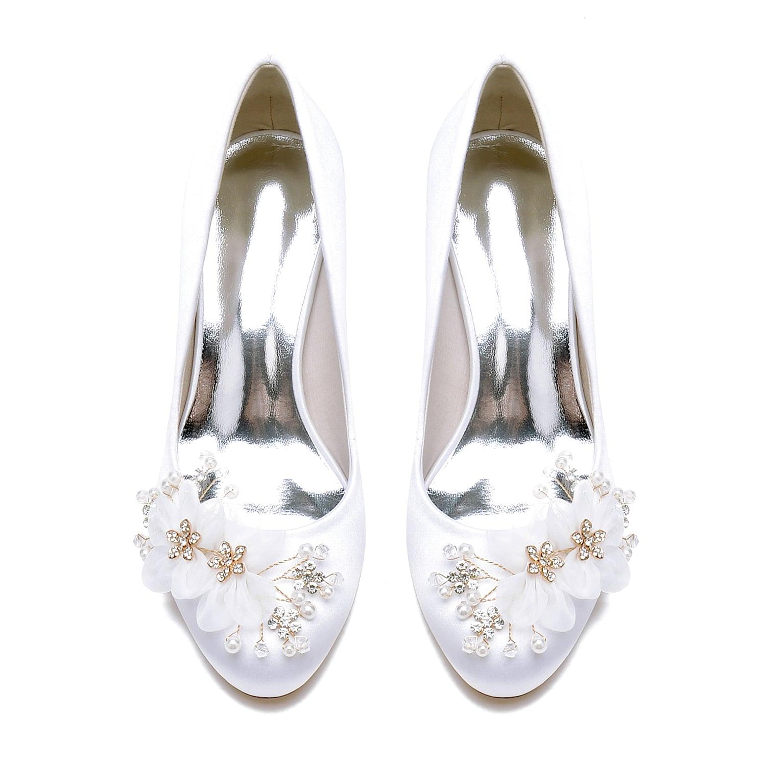 Chunky Heel 6.5cm Silk-Like Shoes CK0438 - COCOMELODY