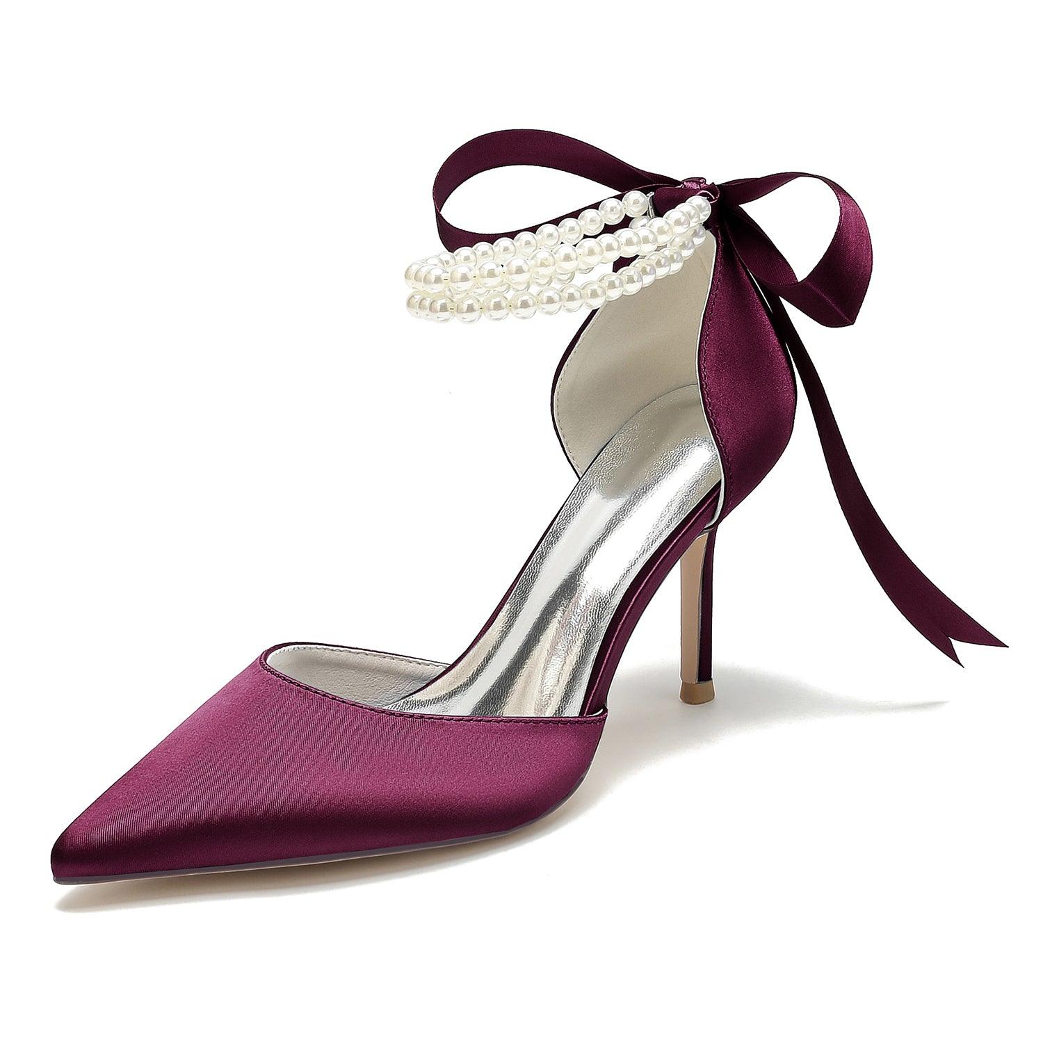 Stiletto Heel 8.5cm Silk-Like Shoes CK0444 - COCOMELODY