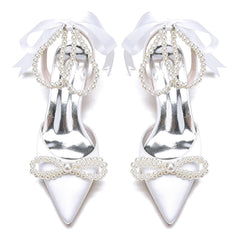Stiletto Heel 8.5cm Silk-Like Shoes CK0446 - COCOMELODY