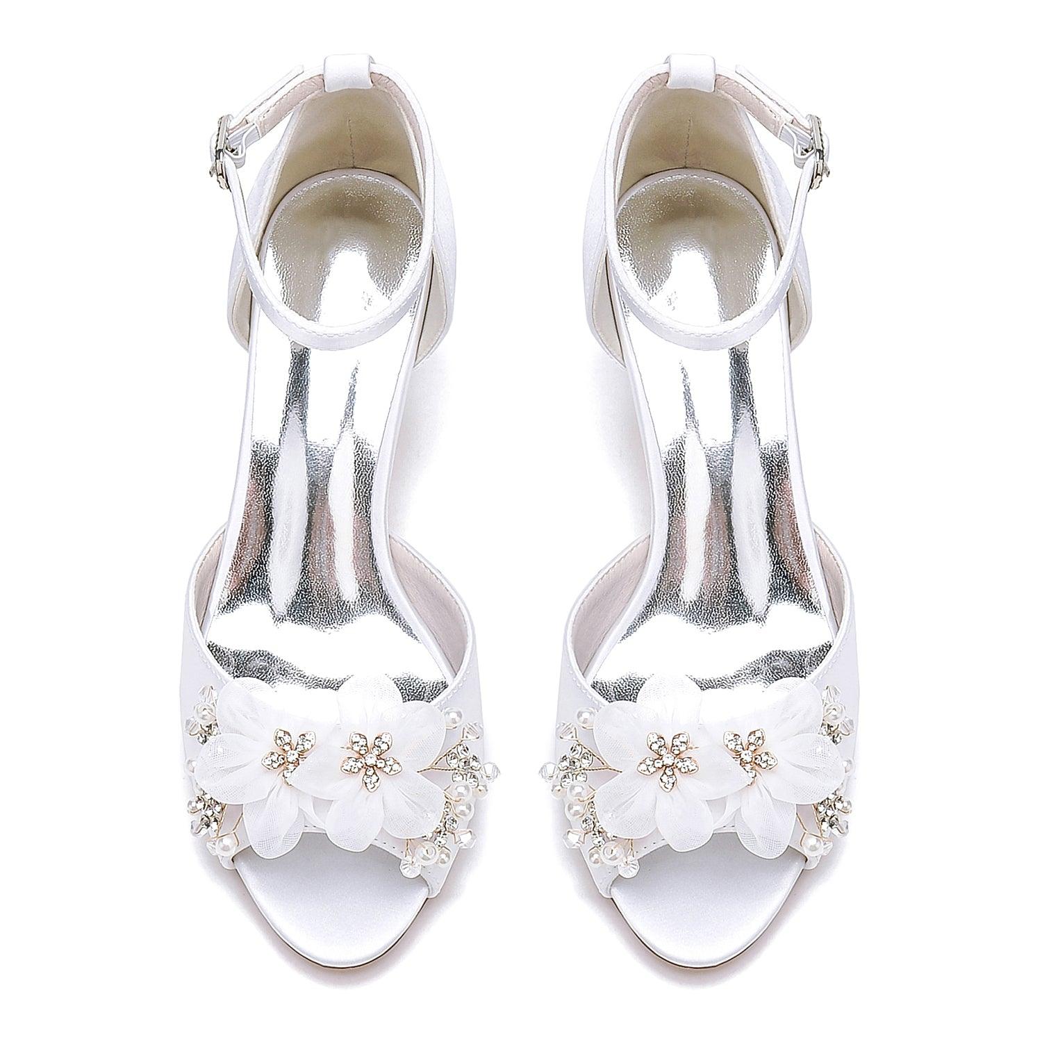 Chunky Heel 6.5cm Silk-Like Shoes CK0464 - COCOMELODY