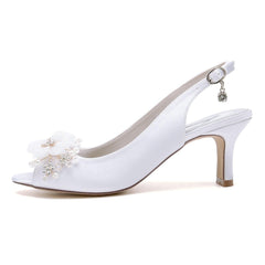 Chunky Heel 6.5cm Silk-Like Shoes CK0465 - COCOMELODY
