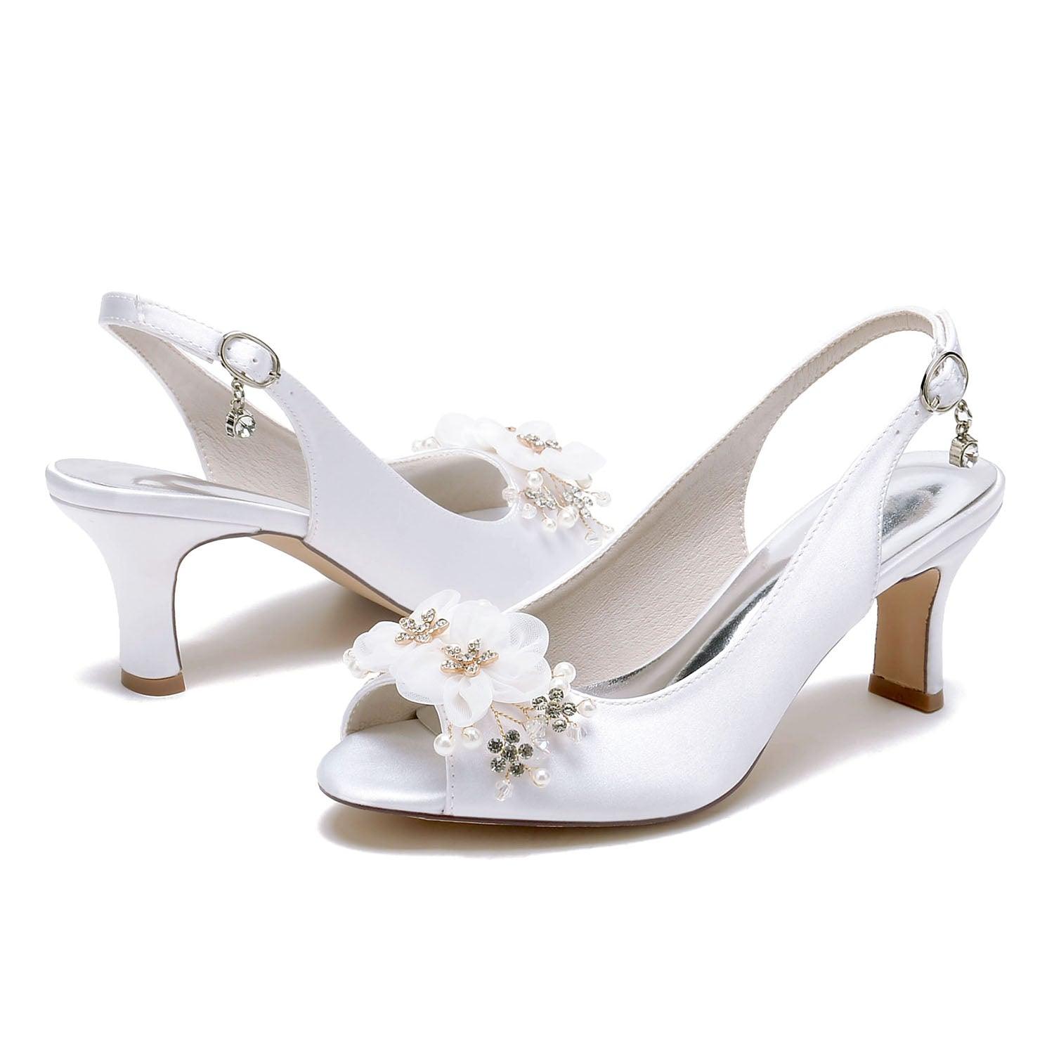 Chunky Heel 6.5cm Silk-Like Shoes CK0465 - COCOMELODY