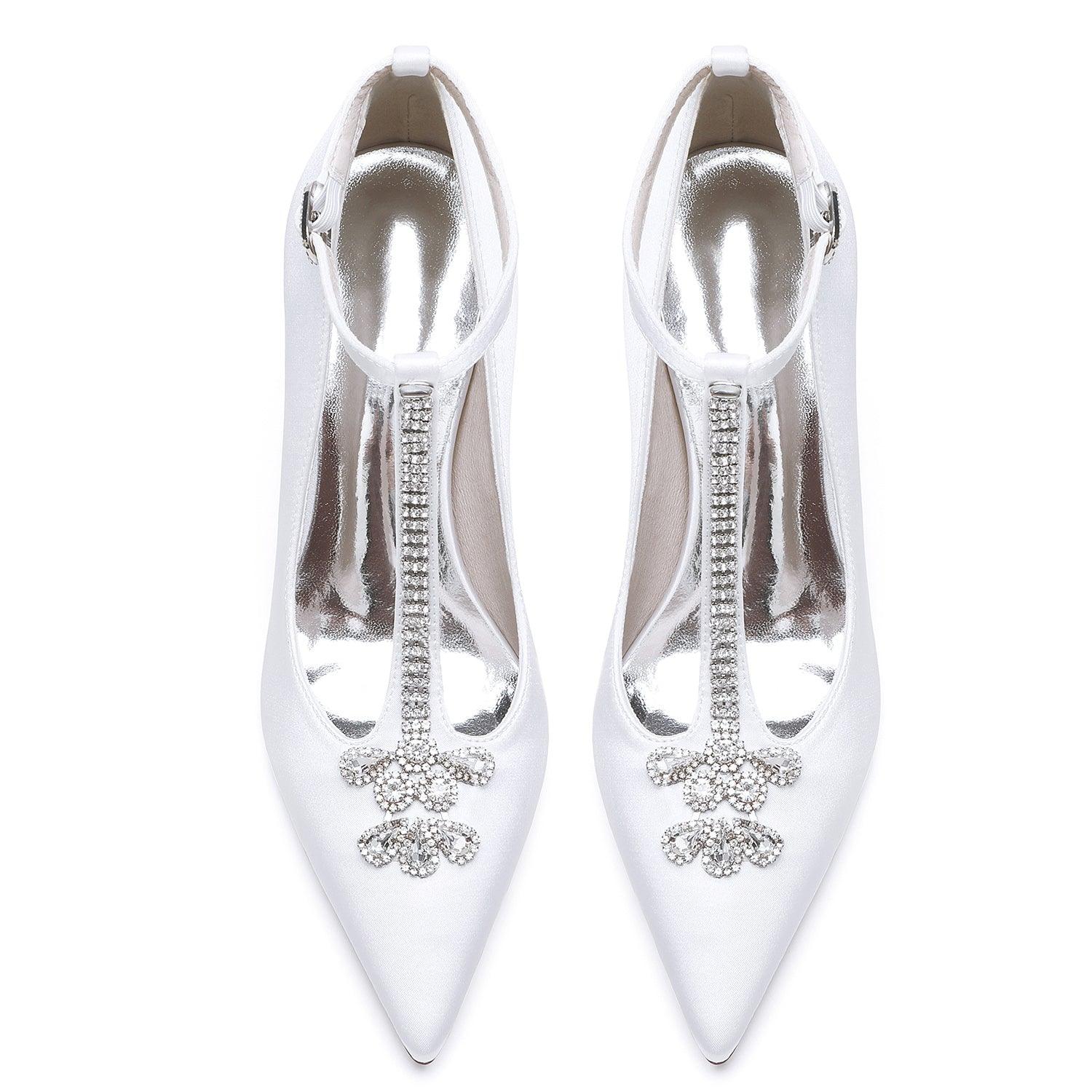 Chunky Heel 8.5cm Silk-Like Shoes CK0468 - COCOMELODY