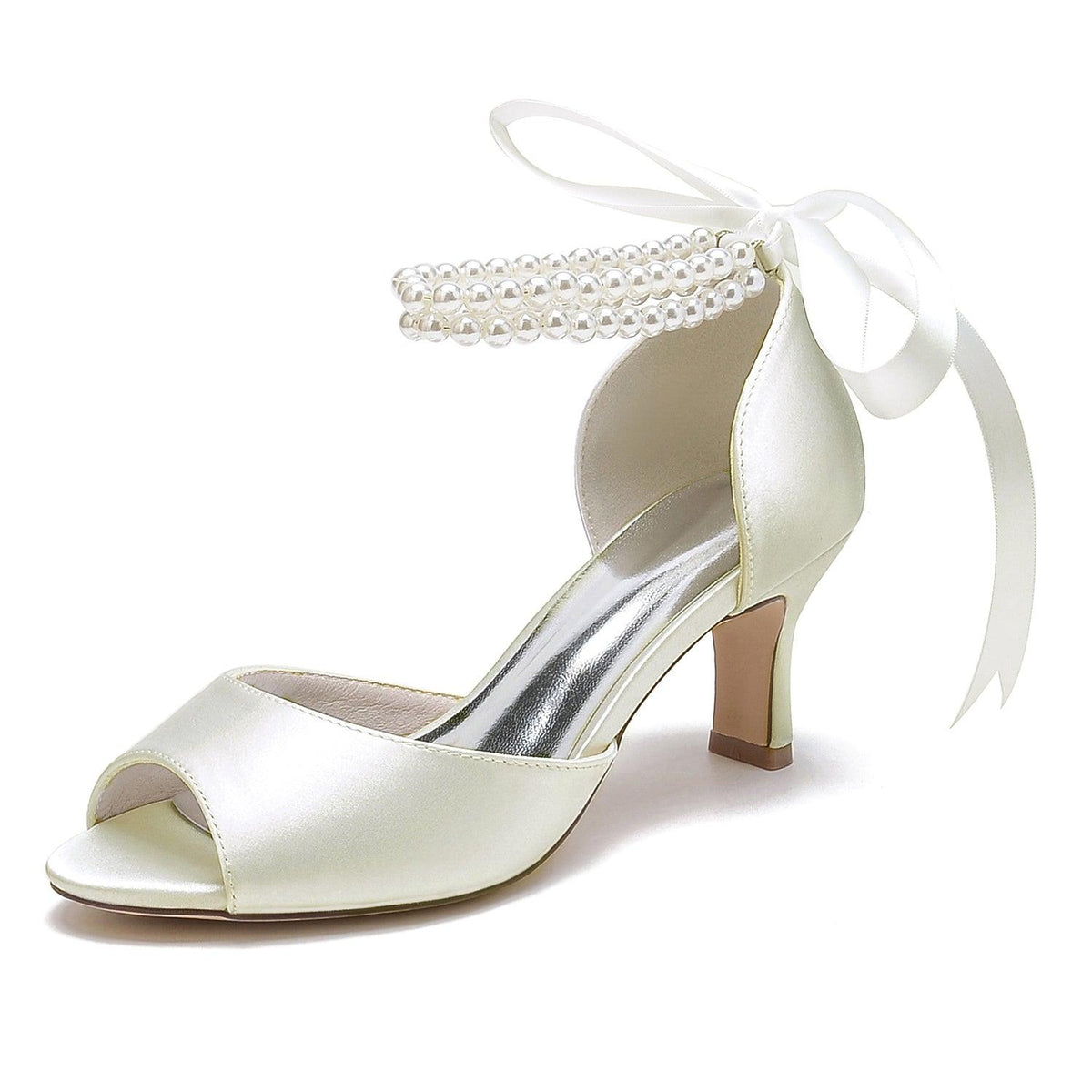 Chunky Heel 6.5cm Silk-Like Shoes CK0470 - COCOMELODY