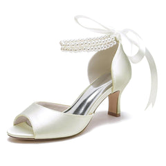 Chunky Heel 6.5cm Silk-Like Shoes CK0470 - COCOMELODY