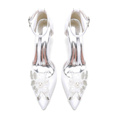 Stiletto Heel 8.5cm Silk-Like Shoes CK0476 - COCOMELODY