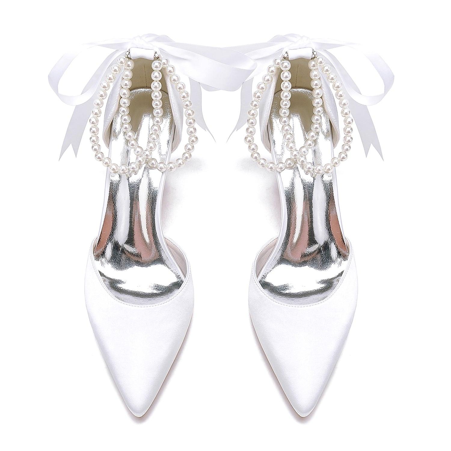 Chunky Heel 8.5cm Silk-Like Shoes CK0487 - COCOMELODY