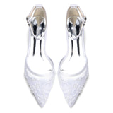 Lace Silk-Like Pearl Embroidered Mesh Flat Shoes CK0498
