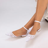 Lace Silk-Like Pearl Embroidered Mesh Flat Shoes CK0498