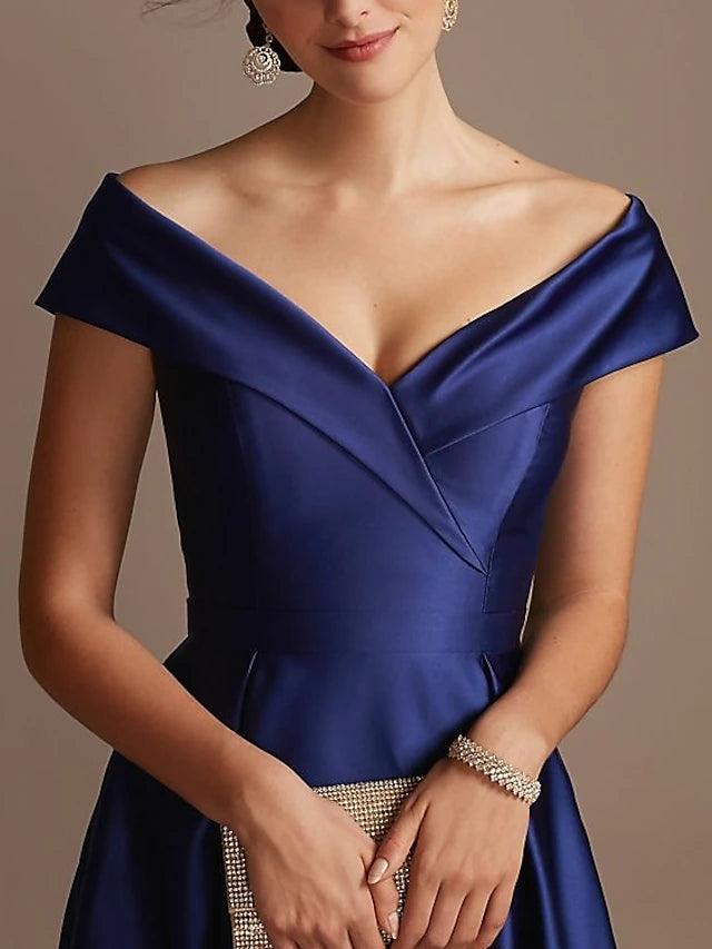 High Low Ankle Length Satin Mother Dress CM0078 - COCOMELODY