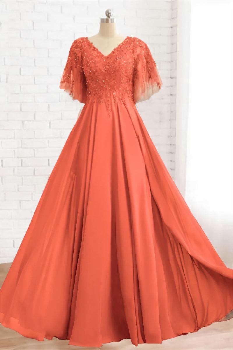 A-Line Floor Length Chiffon Mother Dress CM0079 - COCOMELODY