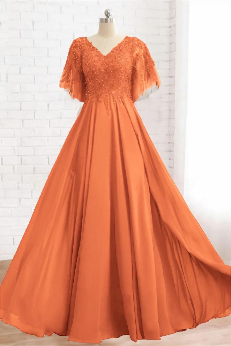 A-Line Floor Length Chiffon Mother Dress CM0079 - COCOMELODY