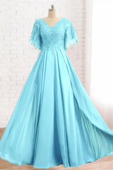 A-Line Floor Length Chiffon Mother Dress CM0079 - COCOMELODY