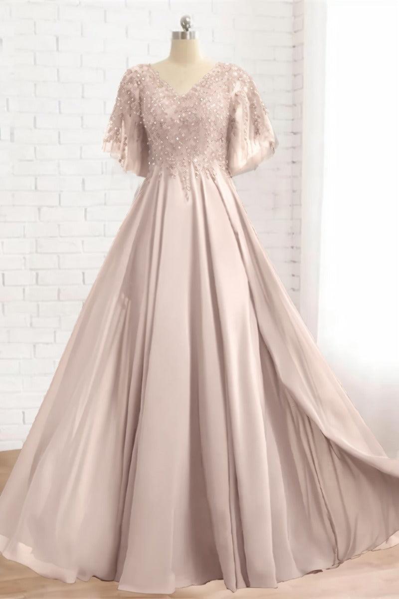 A-Line Floor Length Chiffon Mother Dress CM0079 - COCOMELODY