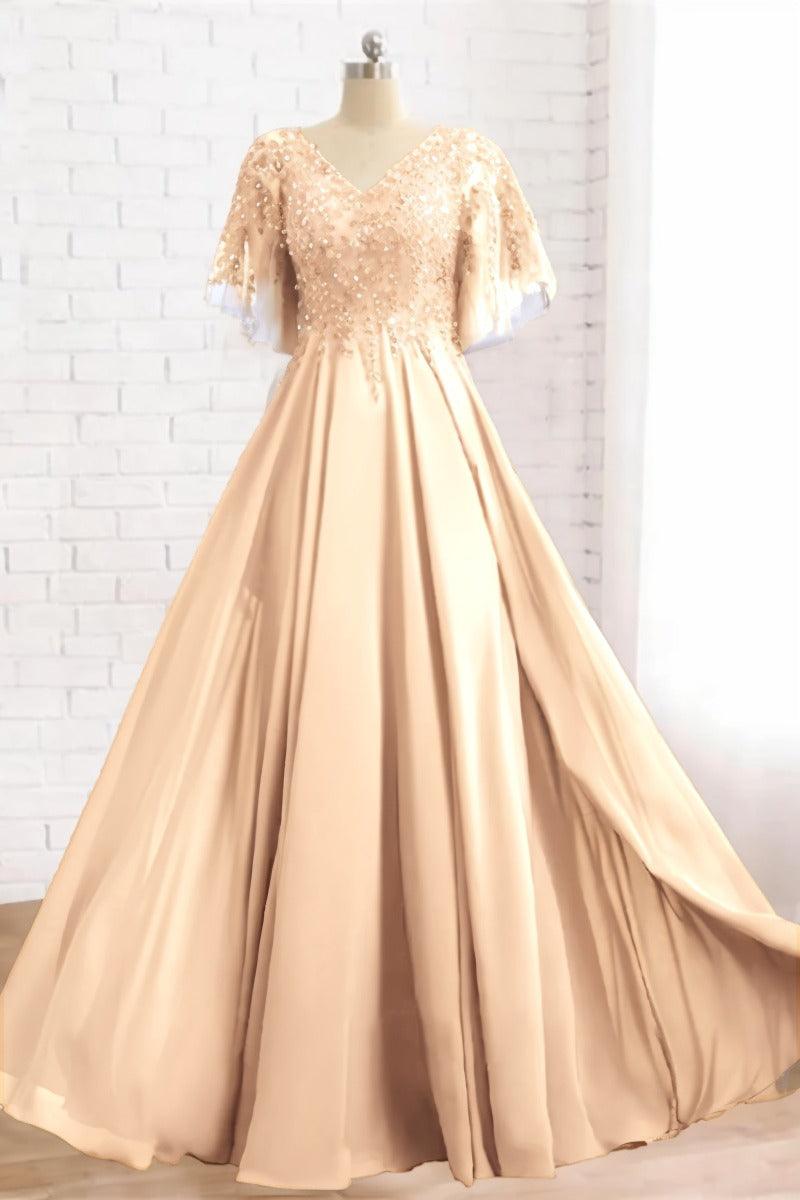 A-Line Floor Length Chiffon Mother Dress CM0079 - COCOMELODY