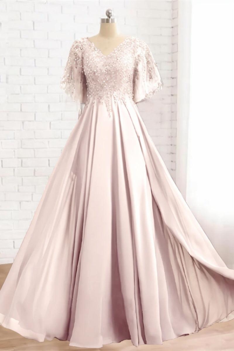 A-Line Floor Length Chiffon Mother Dress CM0079 - COCOMELODY