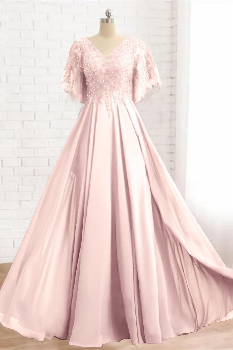 A-Line Floor Length Chiffon Mother Dress CM0079 - COCOMELODY