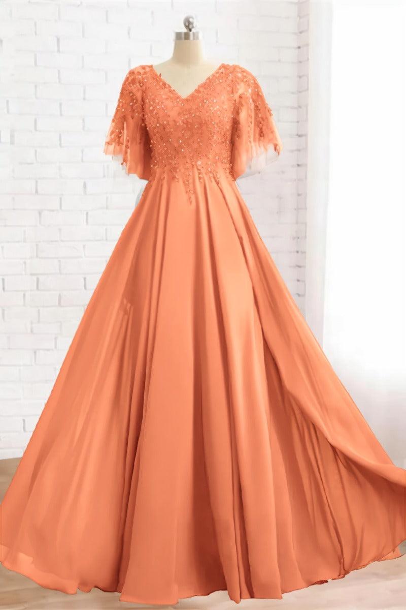 A-Line Floor Length Chiffon Mother Dress CM0079 - COCOMELODY