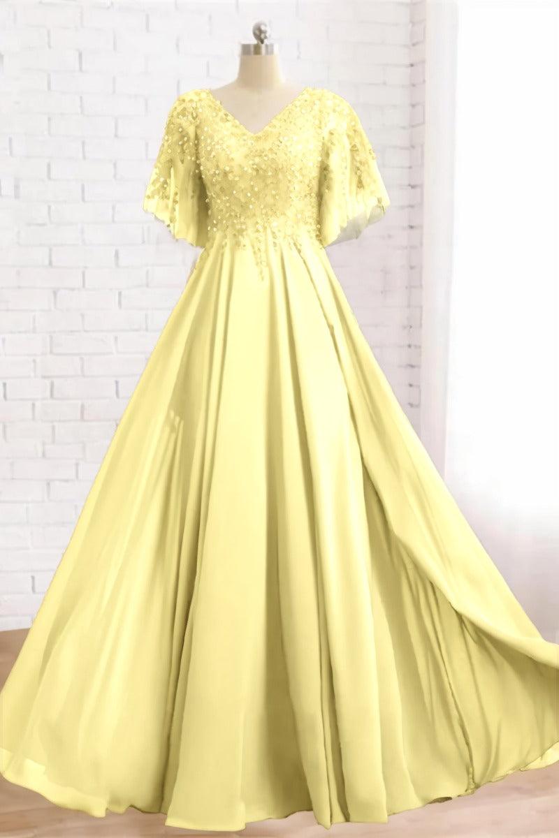A-Line Floor Length Chiffon Mother Dress CM0079 - COCOMELODY