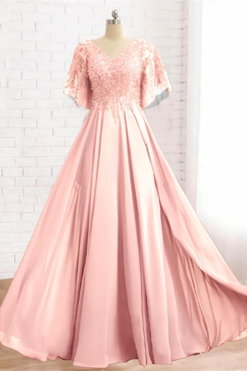 A-Line Floor Length Chiffon Mother Dress CM0079 - COCOMELODY