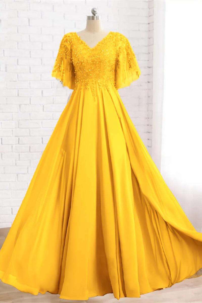 A-Line Floor Length Chiffon Mother Dress CM0079 - COCOMELODY