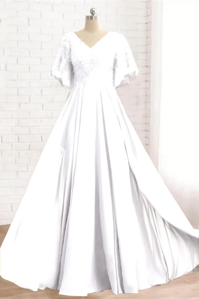 A-Line Floor Length Chiffon Mother Dress CM0079 - COCOMELODY