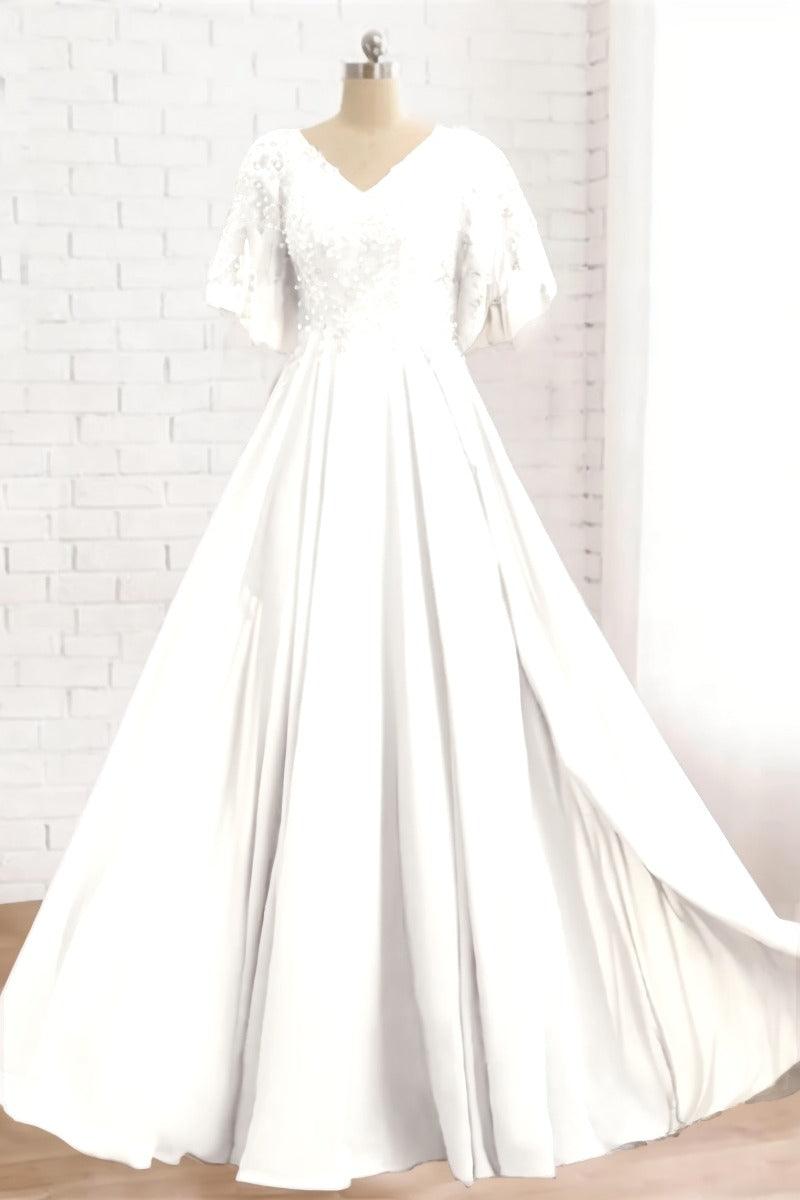 A-Line Floor Length Chiffon Mother Dress CM0079 - COCOMELODY