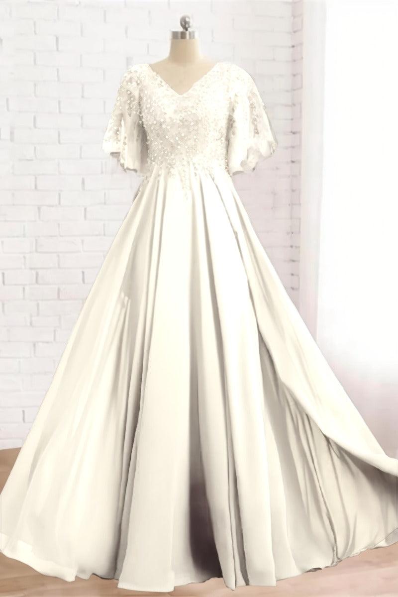 A-Line Floor Length Chiffon Mother Dress CM0079 - COCOMELODY
