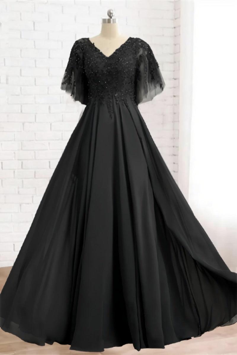 A-Line Floor Length Chiffon Mother Dress CM0079 - COCOMELODY