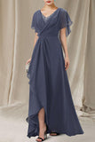 A-Line Sweep-Brush Train Chiffon Mother Dress CM0080 - COCOMELODY