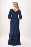 Trumpet-Mermaid Maxi Elastic Cloth Mother Dress CM0239 - COCOMELODY