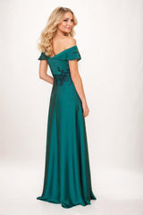 A-Line Maxi Elastic Silk like Satin Mother Dress CM0243 - COCOMELODY