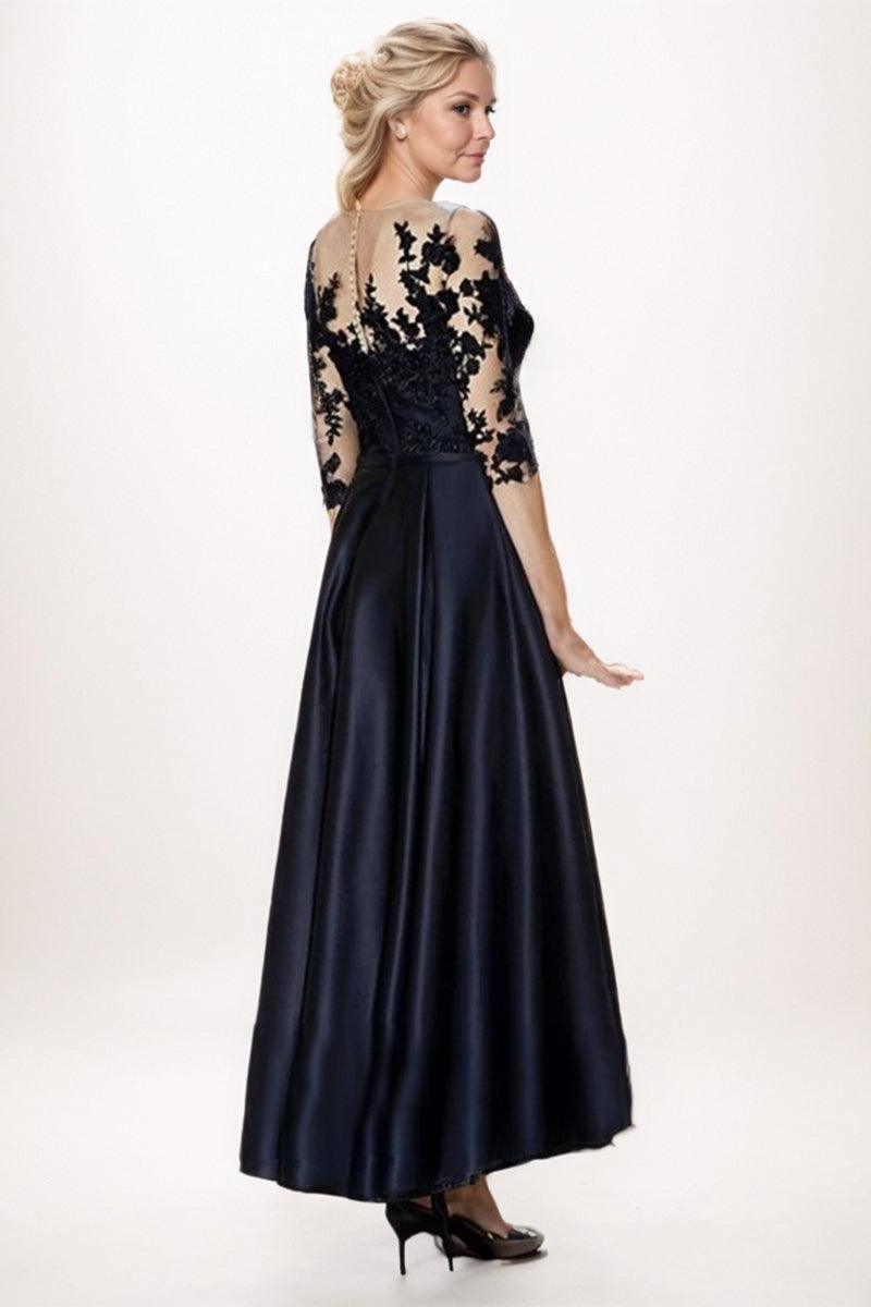A-Line High-Low Satin Mother Dress CM0244 - COCOMELODY