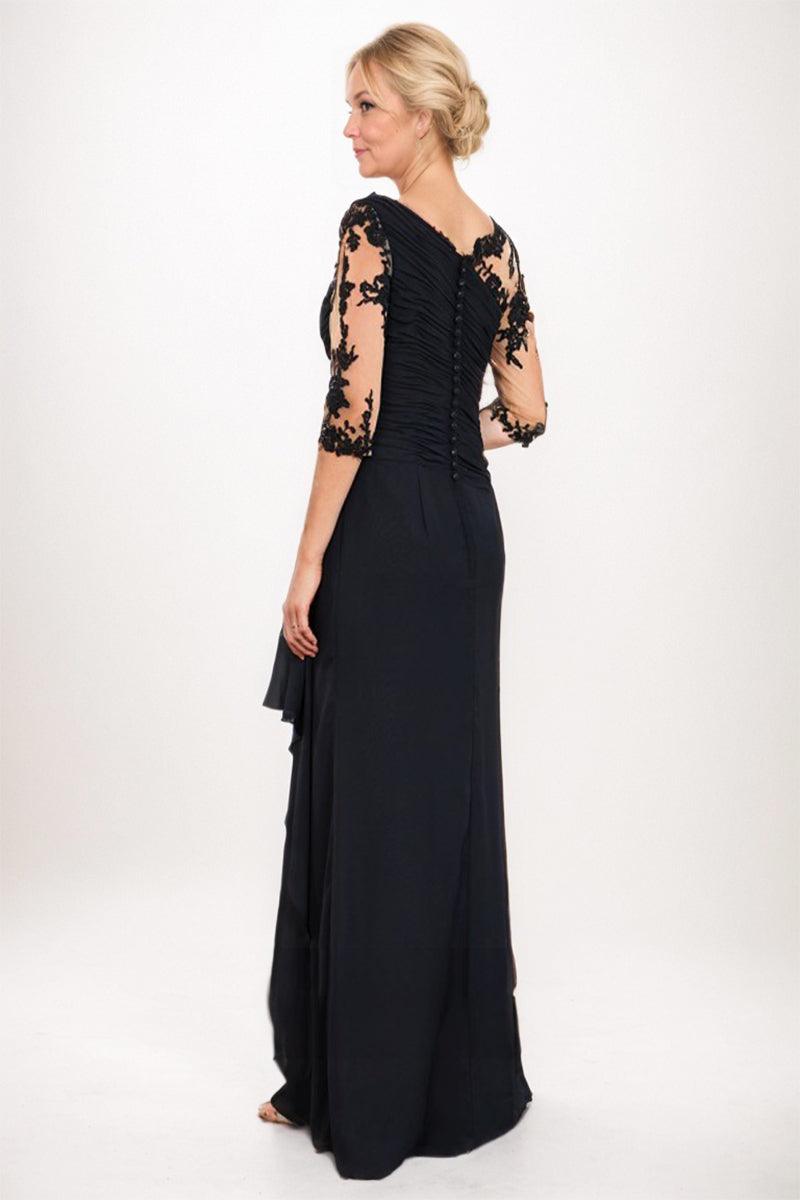 Sheath-Column Maxi Chiffon Mother Dress CM0247 - COCOMELODY