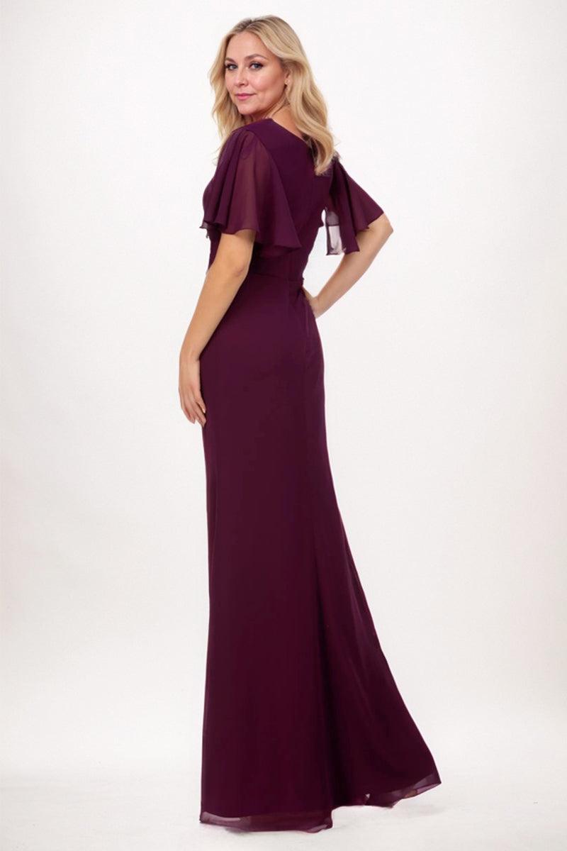 Sheath-Column Maxi Chiffon Mother Dress CM0250 - COCOMELODY