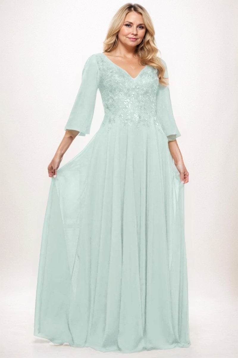 A-Line Maxi Chiffon Mother Dress CM0254