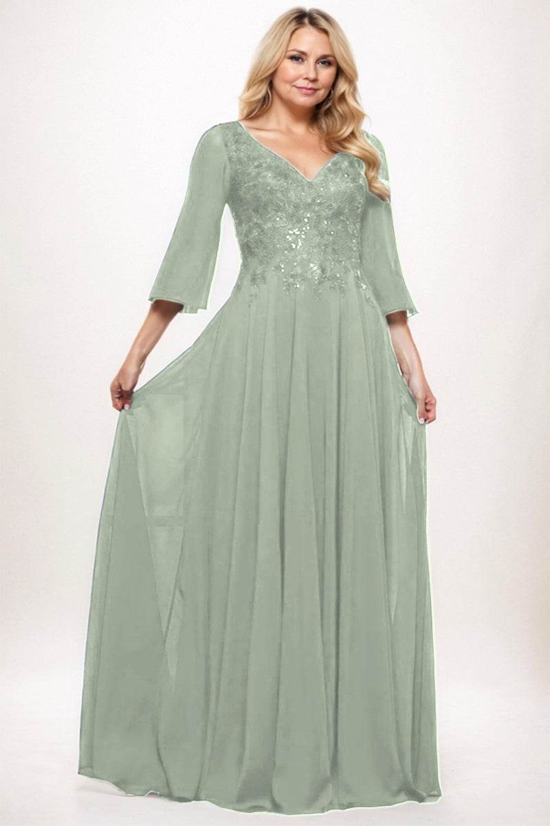 A-Line Maxi Chiffon Mother Dress CM0254