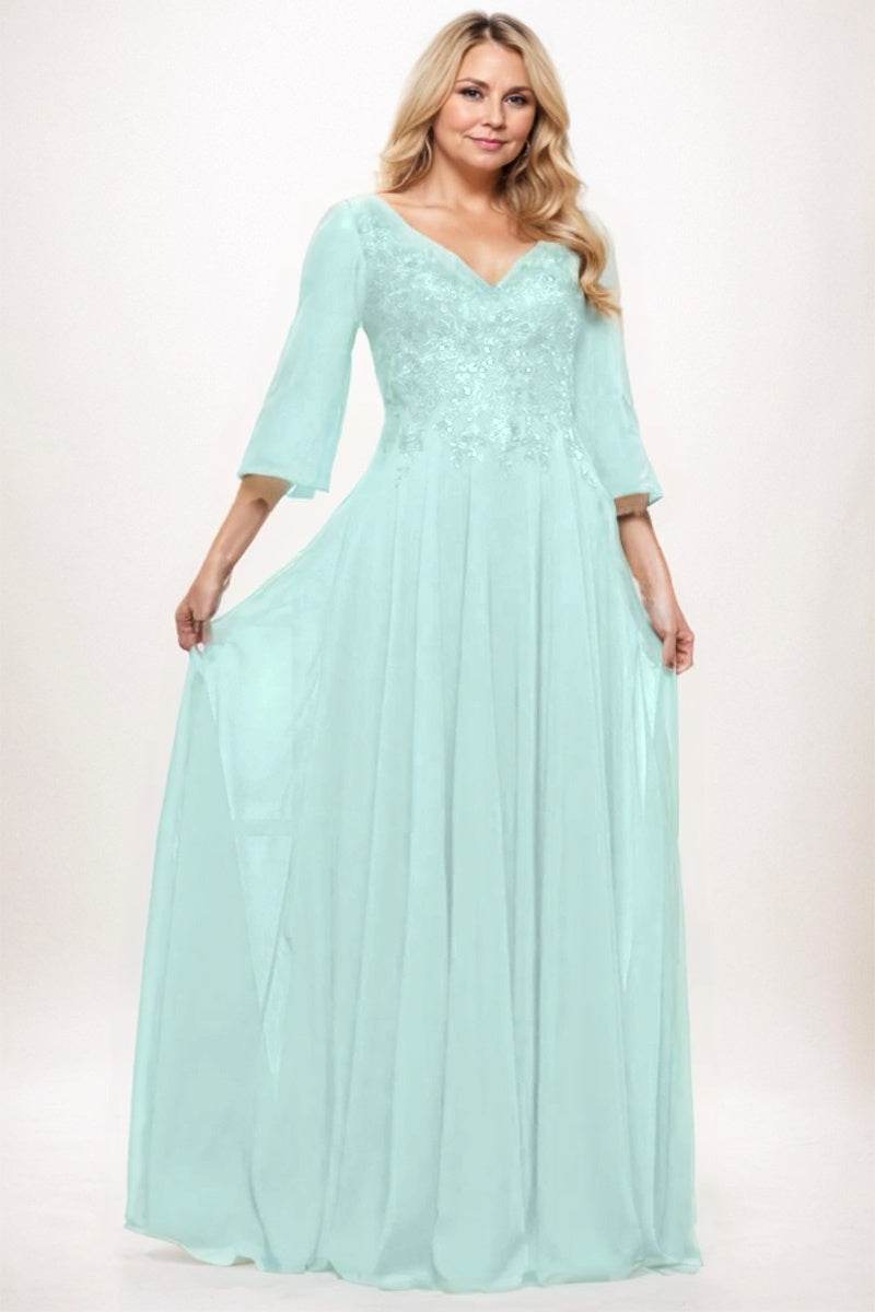 A-Line Maxi Chiffon Mother Dress CM0254