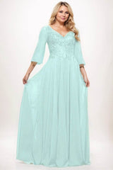 A-Line Maxi Chiffon Mother Dress CM0254