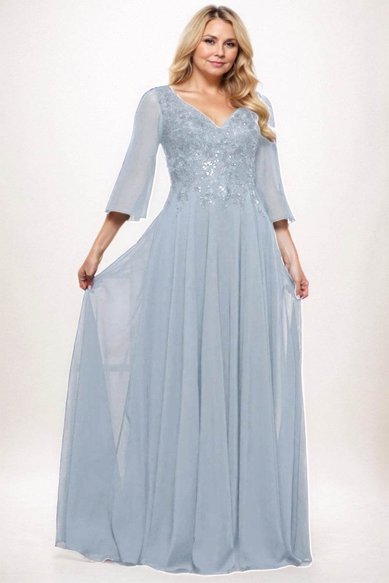 A-Line Maxi Chiffon Mother Dress CM0254