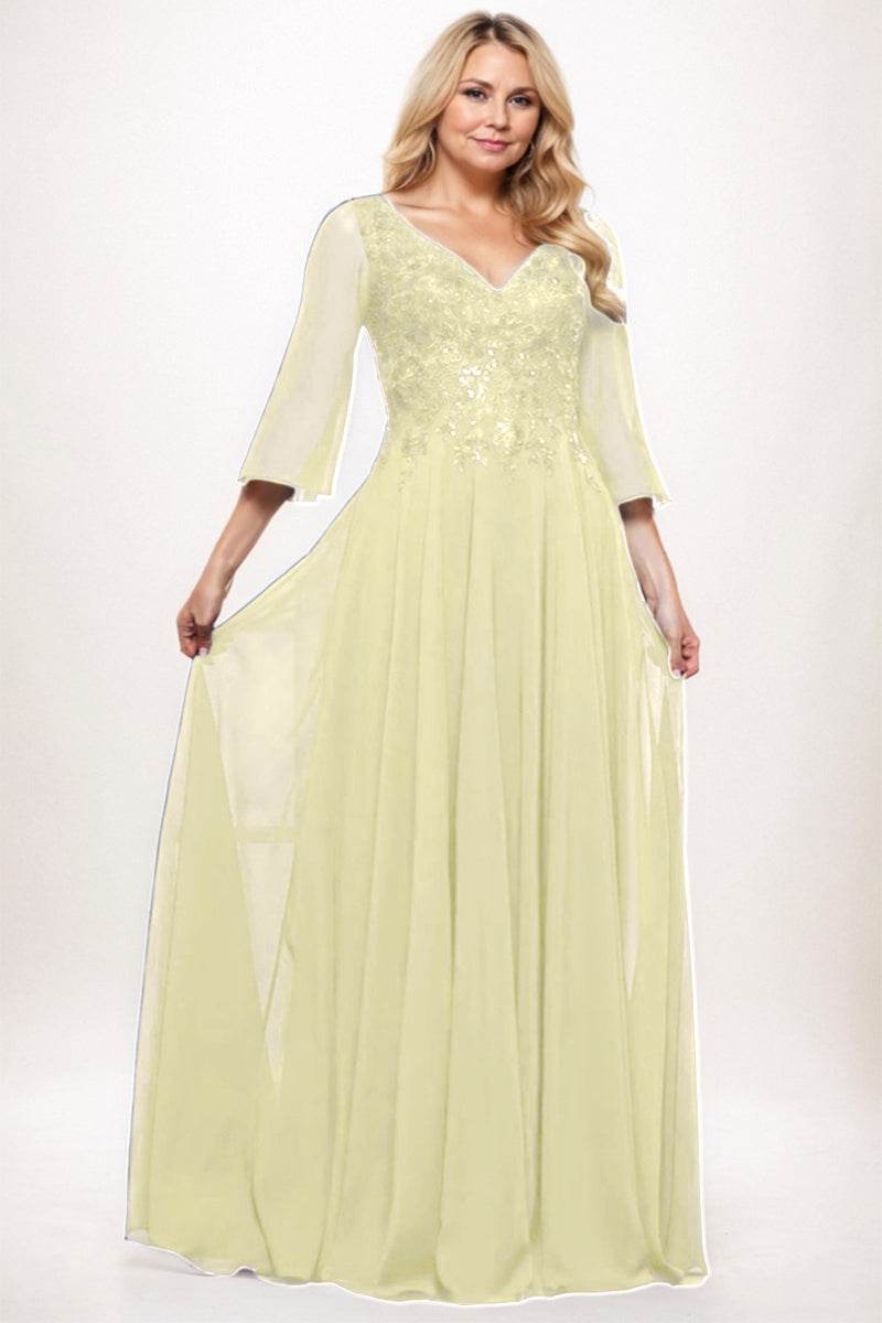 A-Line Maxi Chiffon Mother Dress CM0254