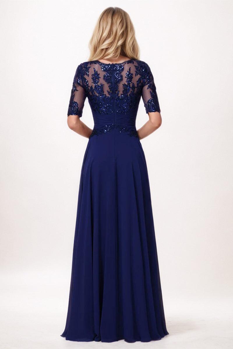 A-Line Maxi Chiffon Mother Dress CM0266 - COCOMELODY