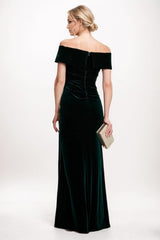 Sheath-Column Maxi Velvet Mother Of The Bride Dress CM0271 - COCOMELODY