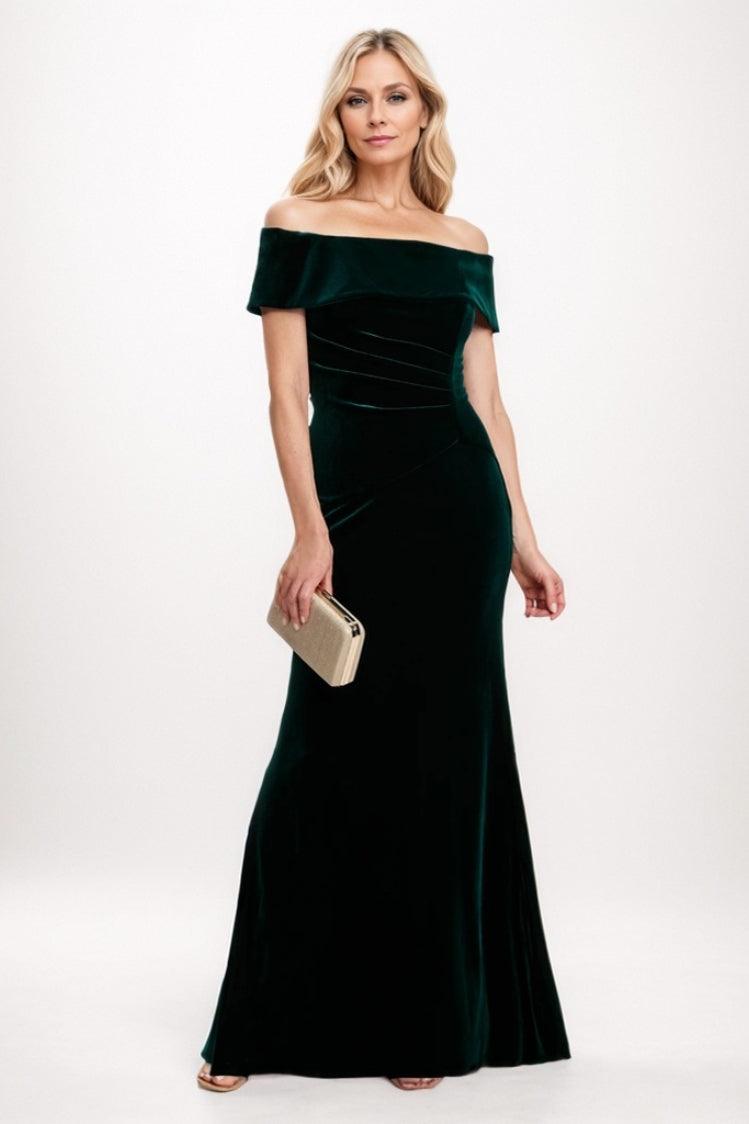 Sheath-Column Maxi Velvet Mother Of The Bride Dress CM0271 - COCOMELODY
