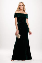 Sheath-Column Maxi Velvet Mother Of The Bride Dress CM0271 - COCOMELODY