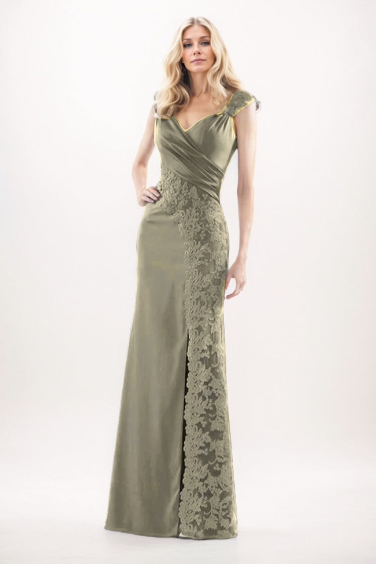 Sheath-Column Maxi Chiffon Mother Of The Bride Dress CM0275