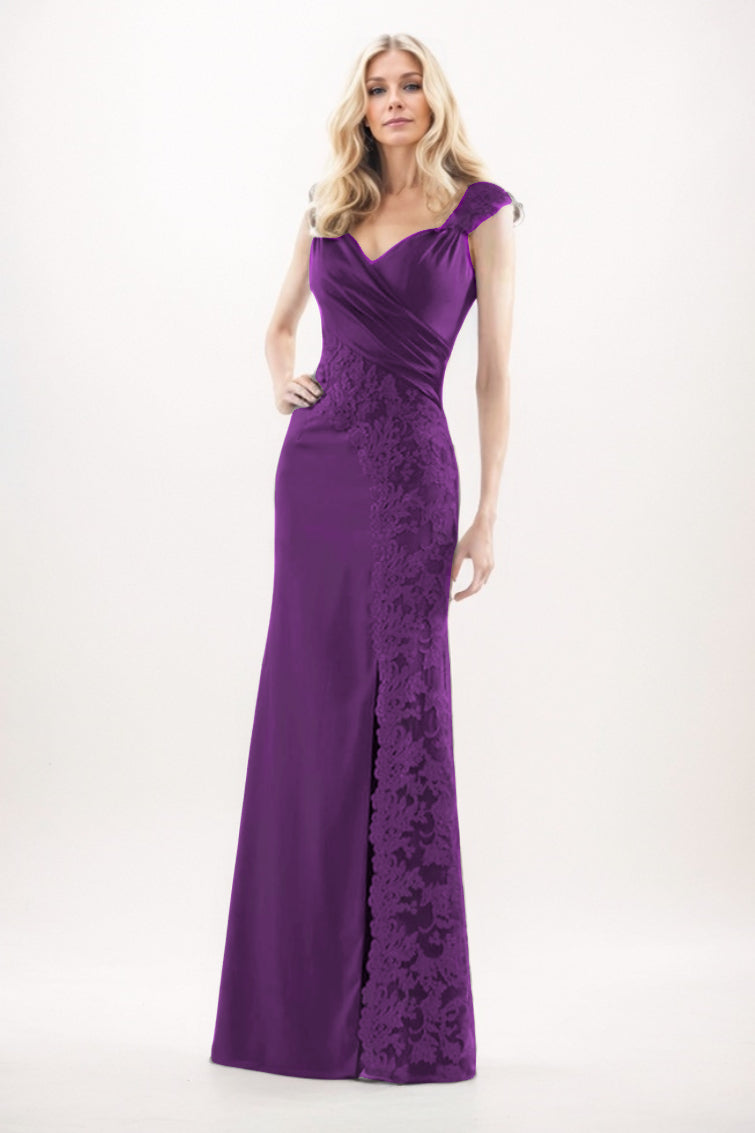 Sheath-Column Maxi Chiffon Mother Of The Bride Dress CM0275