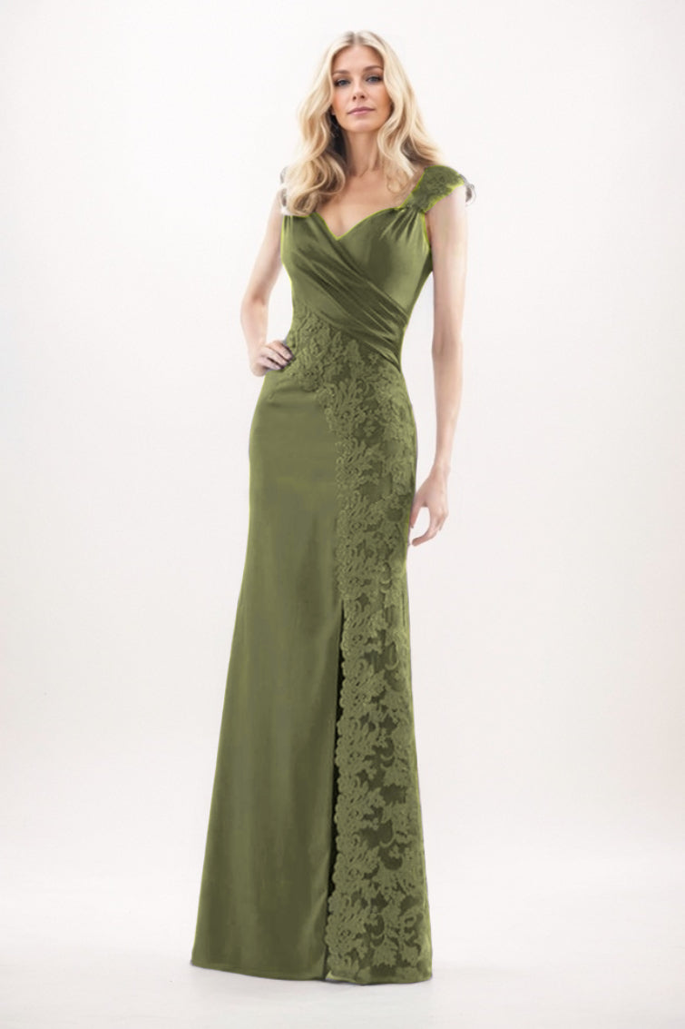 Sheath-Column Maxi Chiffon Mother Of The Bride Dress CM0275